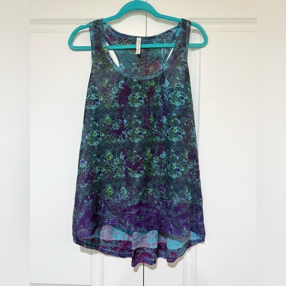 Xhilaration Floral Tank Top - Blue and Purple